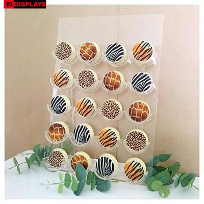 China Retail Store Donut Wall Display Acrylic Clear Cookies Display Stand Macaroon Display Rack for sale