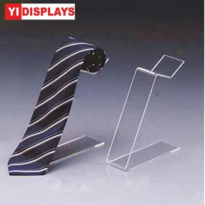 China Luxury Custom Clear Acrylic Bow Tie Scarf Belts Show Stand Holder Case Shelves For Retail for sale