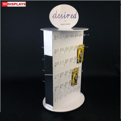 China Retail Shop Display Stand Acrylic Rotating Head Chain Hook Accessories Movable Display Stand for sale