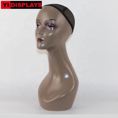 China Retail Store Female Mannequin Head For Hat And Scarf Displays Hair Extension Display Rack ABS Hair Salon Stand for sale