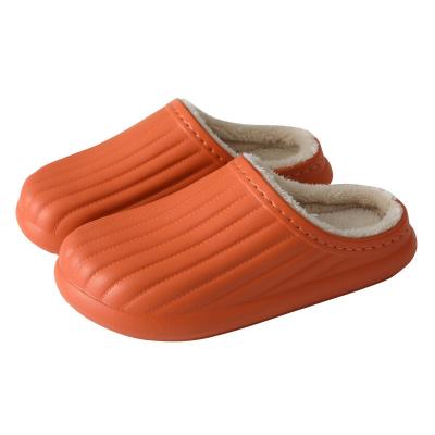 China Fashion Trend New Eva Plush Warm Waterproof Thick Bottom Non Slip Cotton Slippers Cotton Home Slippers for sale