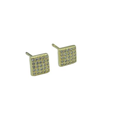 China Factory Wholesale CLASSIC Fashion Korean Style 18k Gold Plated Geometric Square Earrings for sale