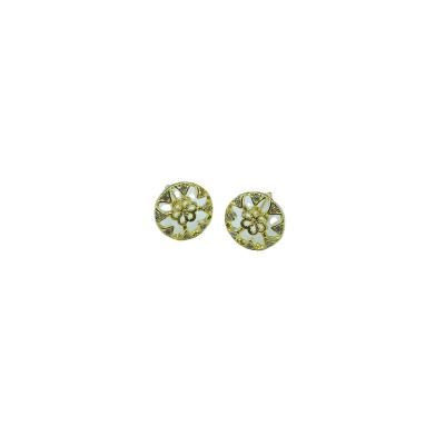 China CLASSIC Most Popular Design Korean Flower Ring 18k Gold Plated Pierced Earrings for sale