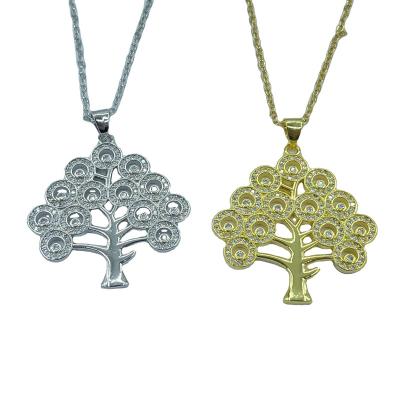 China CLASSIC Hot Selling Copper Plated Tree Of Life Necklace Crystal Pendant Necklace Fashion Jewelry for sale