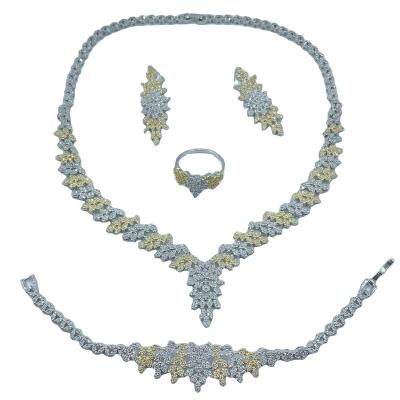 China FASHIONABLE Hot Sale Zircon Luxury Wedding Set Bridal Fork Jewelry Sparkle Set for sale