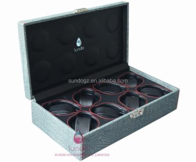 China Handmade SUNDO Logo Custom Organizer Box Luxury Leather Watch Storage Box Case for sale