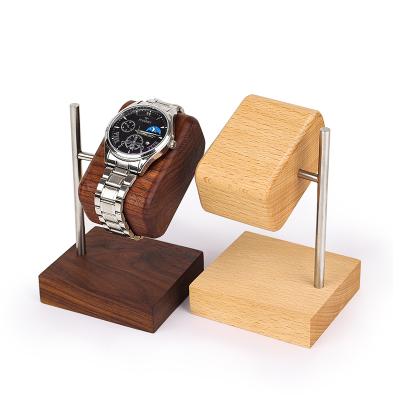 China Custom Made Brown Wood Simple Watch Display Stand Metal Watch Display Stand Watch Display SUNDO Luxuryhot for sale