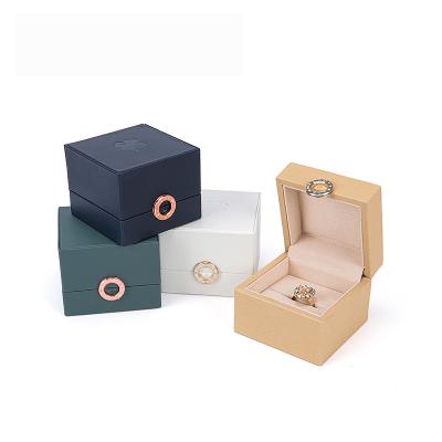 China High Quality Luxury Leather Custom Jewelry Packaging Boxes Custom Logo Square Customization Gift Box Blue Green Jewelry for sale