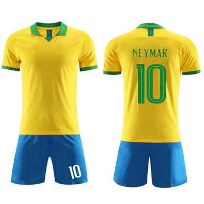 China 2019 New Soccer Jersey Brazil Hot Selling Home Yellow Football Shirt Camisa De Futebol for sale