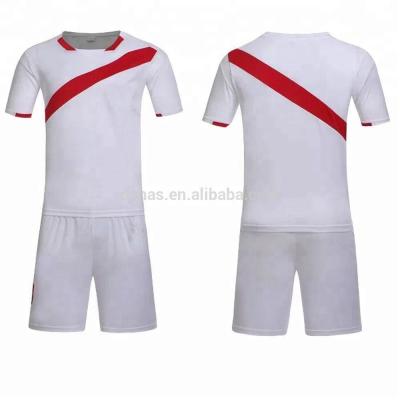 China Cheap custom peru home white and red soccer jersey for sale