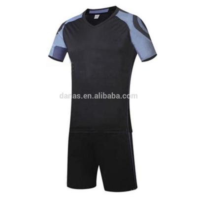 China Sistema negro del uniforme del fútbol de los diseños del club del fútbol del modelo nuevo del jersey de los deportes en venta