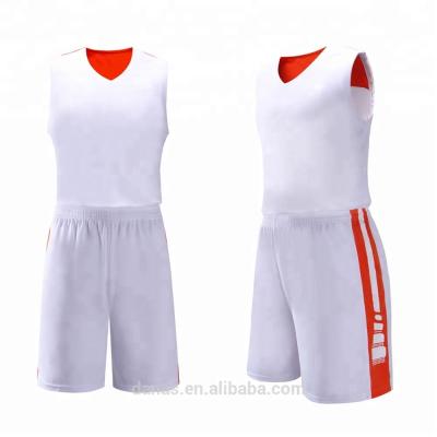 China Sublimation blank custom logo basketball uniform design reversible jersey set for sale