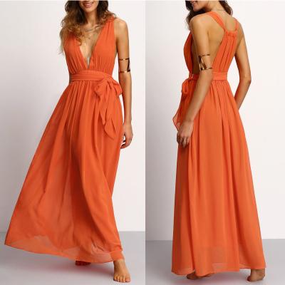 China elegant women sexy long chiffon dress for sale