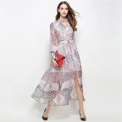 China fashion chiffon maxi women dress with flower print for sale