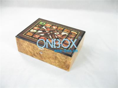 China High gloss wooden cigar storage case , wood packing boxes for chocolates or cosmetic for sale