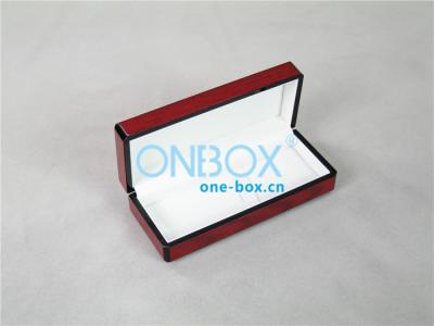 China Red Luxury wooden pen packaging box with clear wood grain veneer for sale