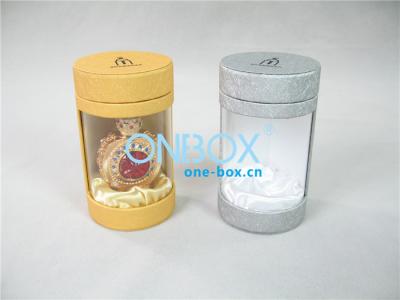 China Cardboard cylinder gift box , art paper perfume box with PVC window for shop or store for sale