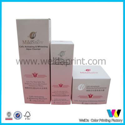 China Pink Face Cream / Perfume / Facial Cleanser Packaging Box Support PMS / CMYK Printing for sale