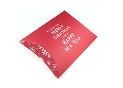 China Christmas Pillow Box Matt Lamination Art Paper / Kraft Paper Pillow Box For Christmas for sale