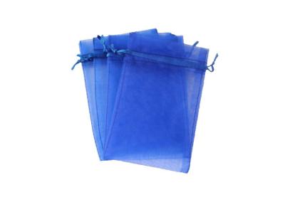 China Organza-Zugschnur-Beutel Eco freundlicher, blaue Geschenk-Tasche mit Band-Zugschnur zu verkaufen