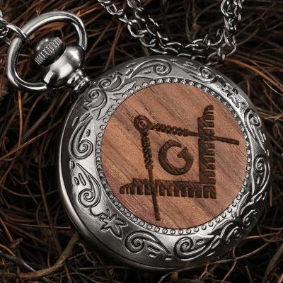 China Freemasonry Modern Freemason Necklace Freemason Vintage Jewelry Fashion Quartz Pocket Watch Pendant Clocks for sale