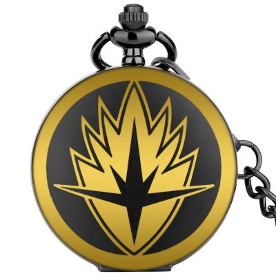 China Guardians Of The Galaxy Movie Theme Steampunk Logo Printed Clock Chain Quartz Pendant Custom Pocket Watch For Women Mens Gift for sale