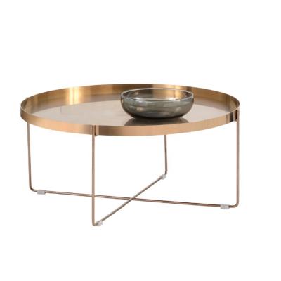 China Customized Custom Round Table TOP Stainless Steel Kitchen Dining Table Set For Hotel Luxury Stainless Steel Coffee Table for sale