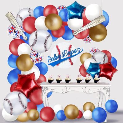 China Cool Baseball Theme Birthday Party Decorations Balloon Star Baseball Bat Aluminum Chain Set Balloons for sale