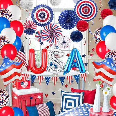 China Independence Day American Fourth of July Independence Day Celebration Party Decoration American Balloon Set American Flag Foil Balloons for sale