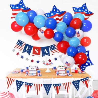 China Indoor Outdoor Decoration American Independence Day Party Decoration Balloons USA Flags Banner For American Celebration Pary Supplies for sale