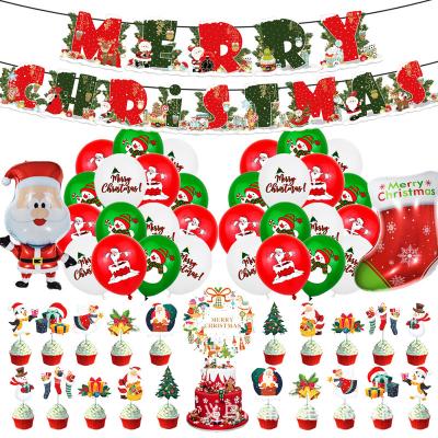 China Banner Santa Claus Stocking Foil Balloon Cake Topper Balloon Merry Christmas Set Christmas Party Decoration Festival Decoration Selection New for sale