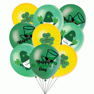 China Fesival Party Backdrop Balloon Happy St. Patrick's Day Party Decoration Set Indoor Outdoor Ornaments Green Latex Balloons Banner Cake Toppers for sale