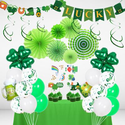 China Festival Decoration St. Patrick's Day Party Supplies Balloon Lucky Grass Foil Balloon Set For Irish Festival for sale