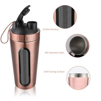 China Promotional practical viable trade assurance stainless steel protein shaker special bottle with metal ball, metal joyshaking shakers for sale