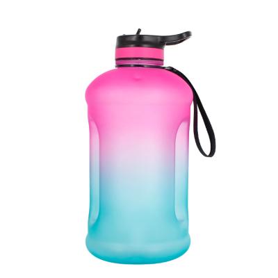 China 2.2L Large Leak Proof Stocked Reusable Plastic Sports Water Bottle With Straw For Fitness Gym Travel Cycling Outdoor Water Jug for sale