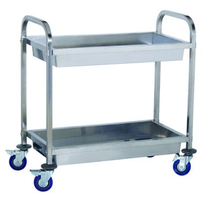 China A1014 Two Tier Stainless Steel Dish Collection Trolley Wheel Trolley 950X500XH950 Mm Wholesale for sale