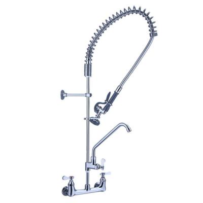 China Modern PRU-99 Polished Chrome Wall Mounted Sprayer Pre Rinse Faucet Tap Unit for sale