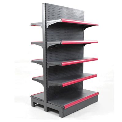 China 5 Layers Double Sided, 2020 Durable Grocery Store Supermarket Double Side Display Stand Rack System Retail Store Rack for sale