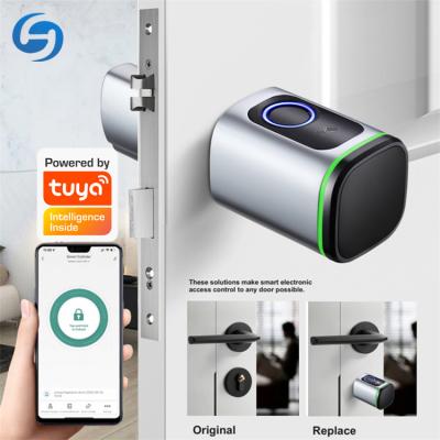 China Remote Control Desktop Huiyou Security Intelligent Electronic Cylinder Door Lock Smart Tuya App With Fingerprint Card for sale