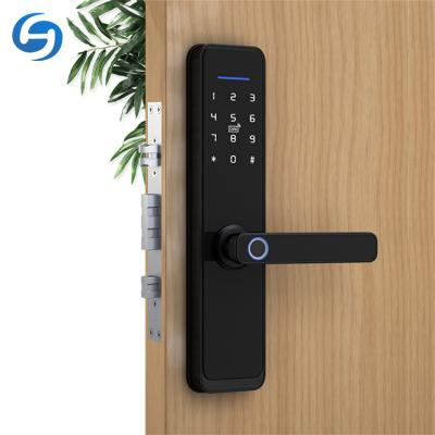 China Office Huiyou main door fingerprint and touch screen X3 intelligent remote keyless smart door lock with mechanical keys for sale