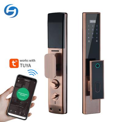 China Office Huiyou fingerprint card tuya entry DF2 high security anti theft smart door lock for sale