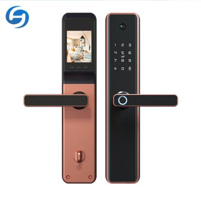 China Huiyou digital card app desktop remote control smart fingerprint door K1pro deadbolt lock with camera for sale