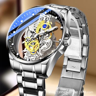 China Day/Date 2023 New Men Watch Skeleton Automatic Mechanical quartz Gold Skeleton Vintage Man Watch Top Brand Luxury Sport Watch For Men for sale