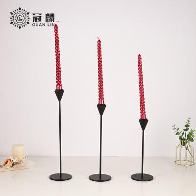 China Metal Reusable Wedding Centerpiece Black Diamond Head Candle Stick Holder Others Candle Holders for sale