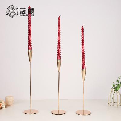 China European Style Wedding Decoration Reusable Modern Metal Plated Gold Candlestick Holder for sale