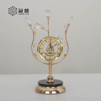 China 2022 Style Direct Selling Fashion Antique Azan Clock Elegant Desk And Table Clocks With Crystal Decoration for sale