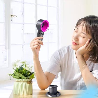 China New Outdoor Home Apliances 5V USB Powered Mini Portable Handheld Outdoor Bladeless USB Rechargeable Fan Leaflets Air Cooling Desktop Fan for sale