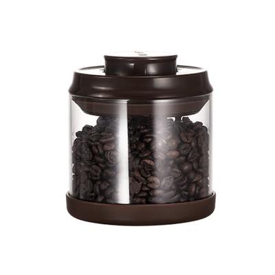 China AnKou High Freshness Retention Borosilicate Glass Jars with Airtight Lid-Tea Sugar Coffee Canister with Airtight CO2 Valve Coffee Canister for sale