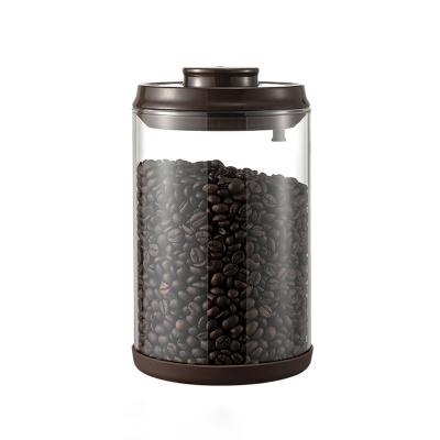 China AnKou Freshness Retention High Borosilicate Glass Jar Tea Sugar Coffee Canister with CO2 Valve Kitchen Organization Coffee Glass Storage Container for sale