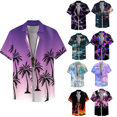 China Summer Shorts Sleeve 4 Way Stretch Fabric Polyester Digital Printing Cheap 3d Shirt Printing Hawaiian Aloha Beach Shirt For Men for sale